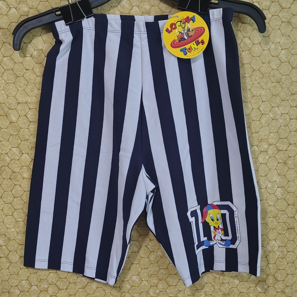 1994 NWT Tweety Bird Striped Shorts VINTAGE Athletic Looney Tunes Sport Large